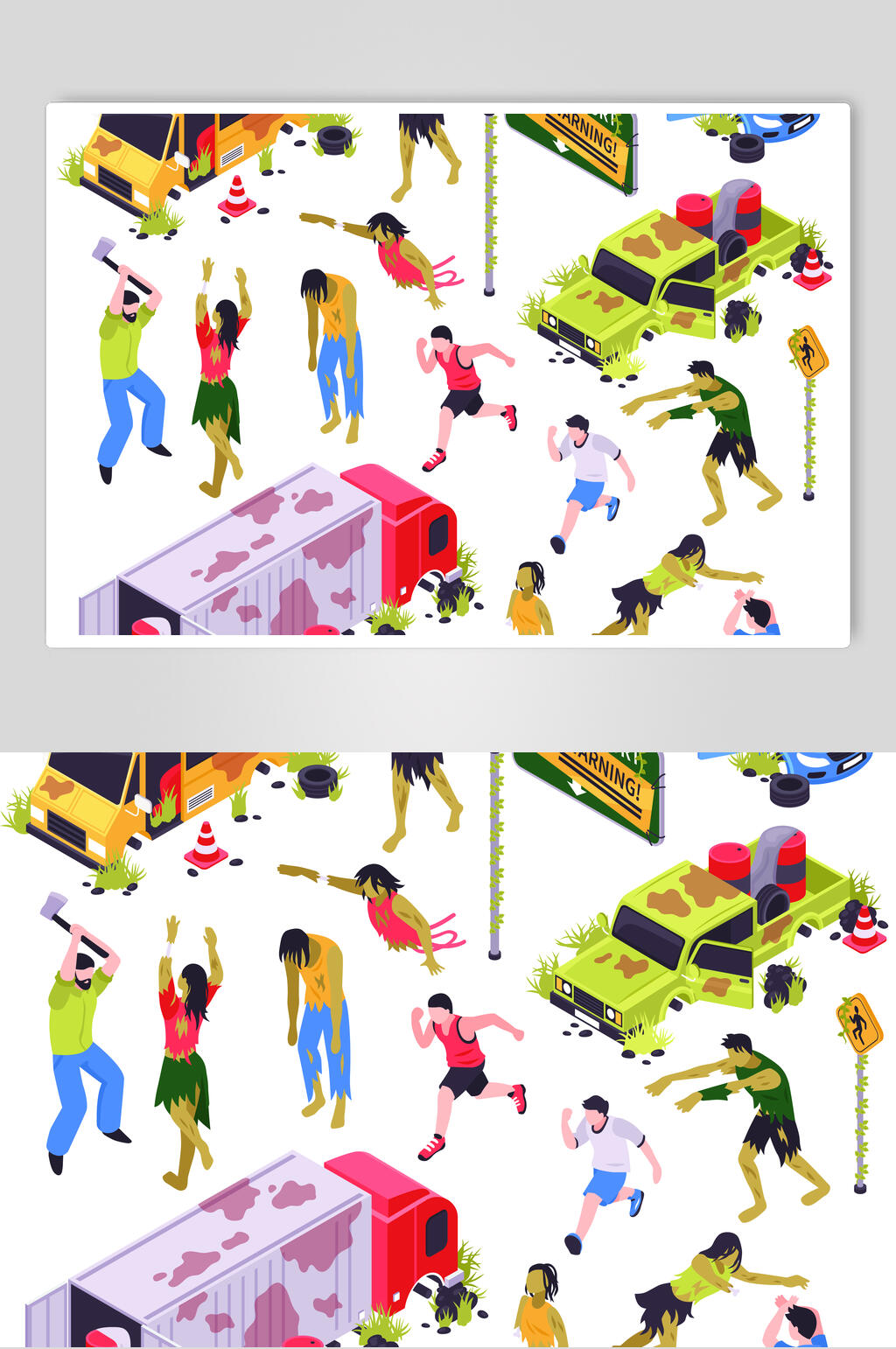 汽车手绘简约人物创意高端素材素材
