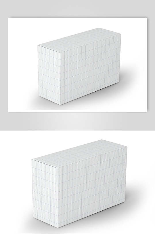 线条灰色白色方形抽拉翻盖盒子样机