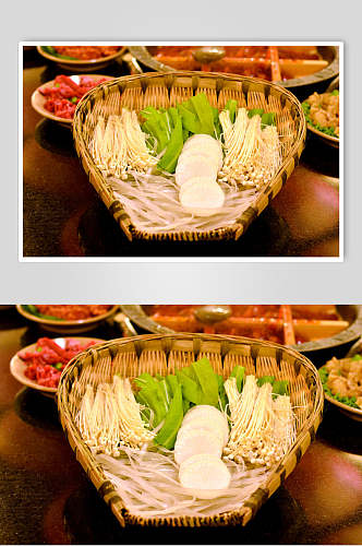 蘑菇蔬菜拼盘菜品图片