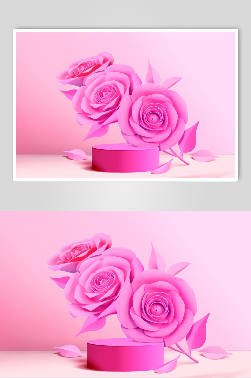 花朵紫色清新剪纸风插画矢量素材素材