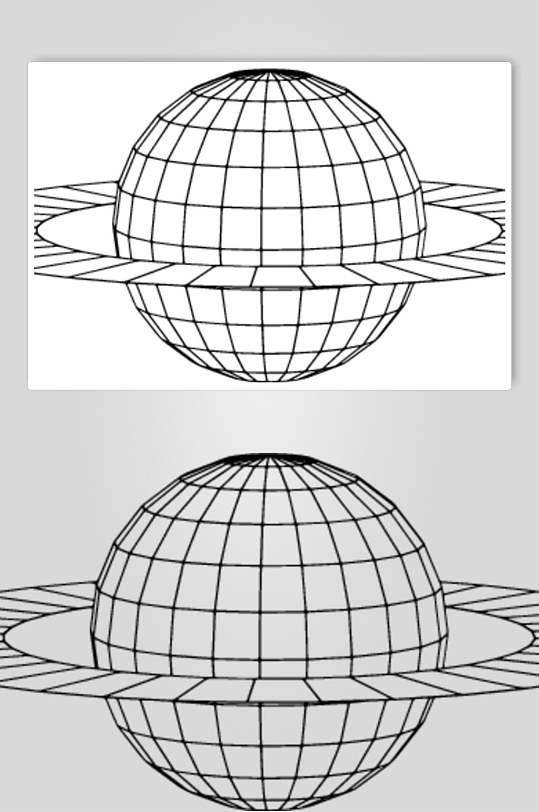 线描立体环形星球矢量素材