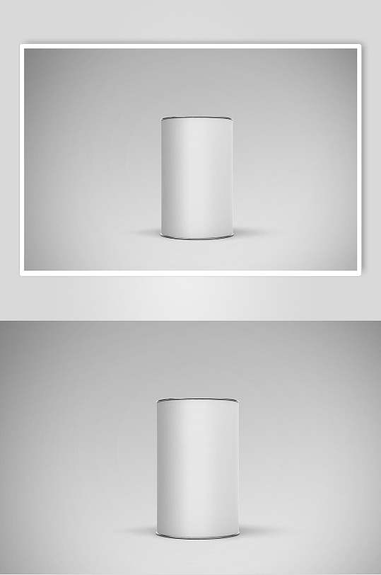 圆柱形白色方形抽拉翻盖盒子样机-众图网
