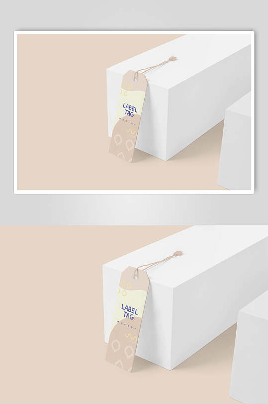 标签长方形吊牌样机