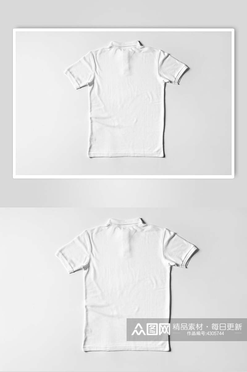 纯白色褶皱T恤短袖样机素材