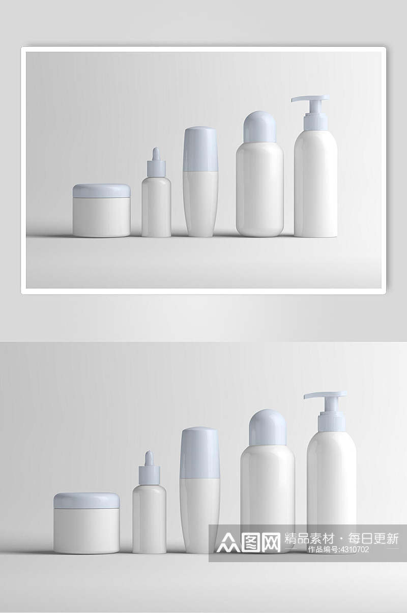 瓶子灰色创意大气护肤彩妆包装样机素材