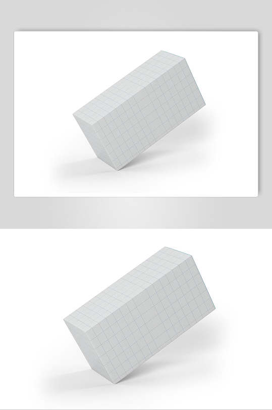 方格白色方形抽拉翻盖盒子样机
