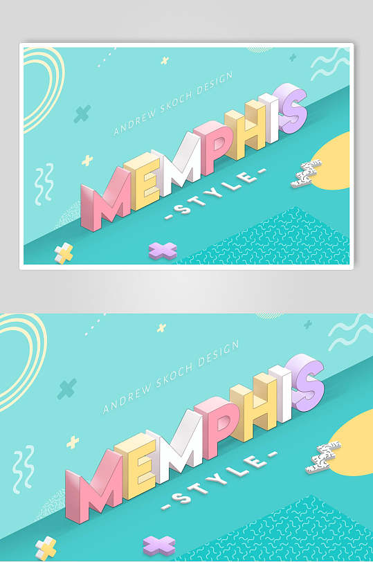 孟菲斯风格海报字体图片-孟菲斯风格海报字体设计素材-孟菲斯风格海报
