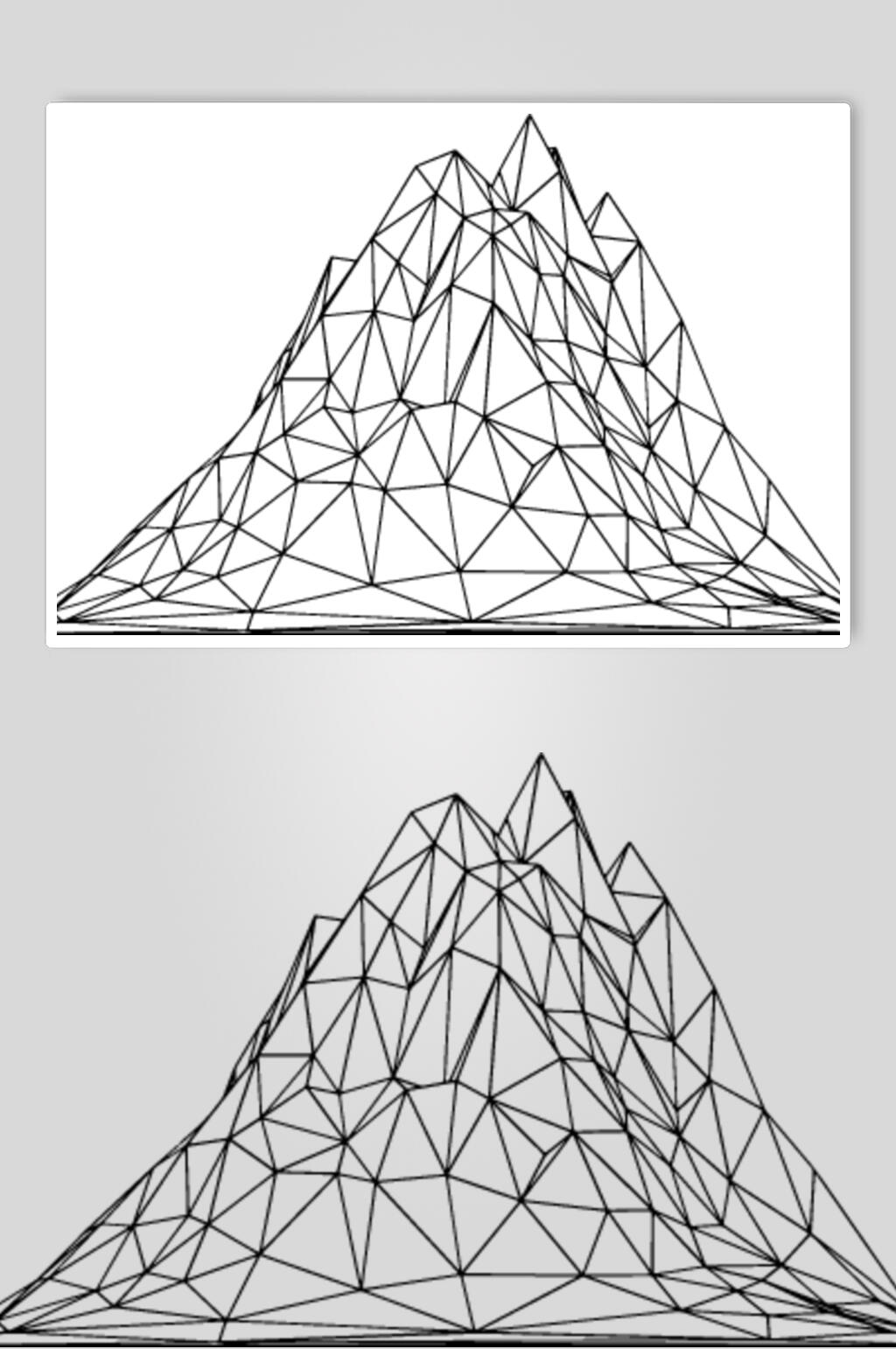 几何线描立体矢量素材