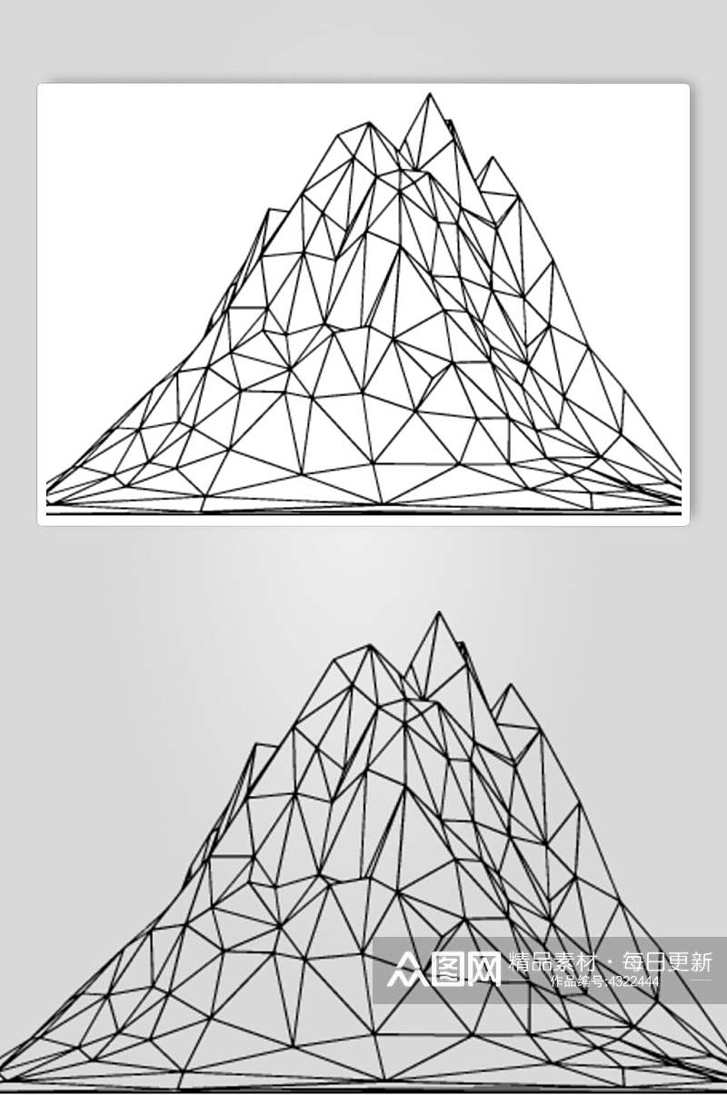 几何线描立体矢量素材素材