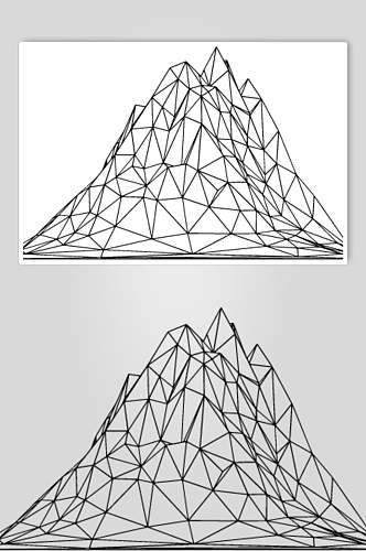 几何线描立体矢量素材