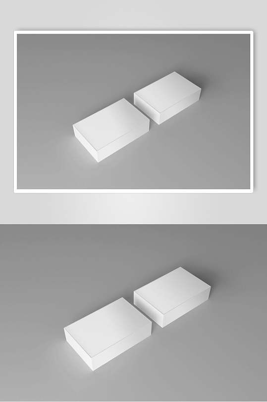 立体白色方形抽拉翻盖盒子样机