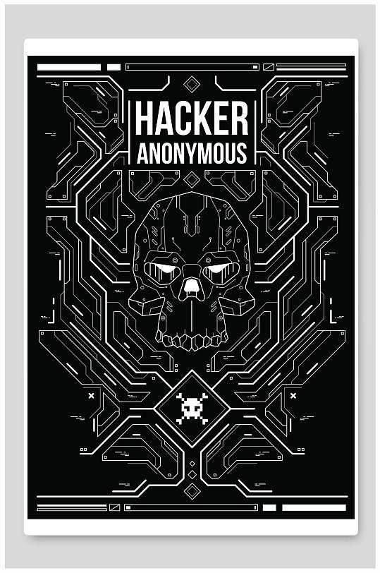 骷髅创意朋克机械风海报