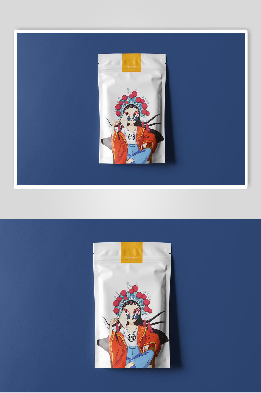 膨化袋女孩衣服国创戏曲文创样机素材