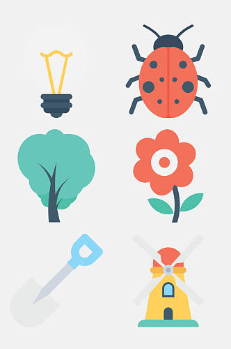 瓢虫自然氧气天气卡通图案面素材