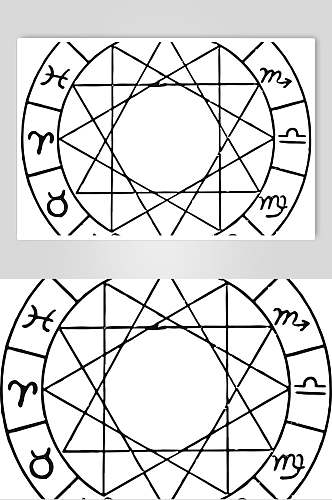 简约星座占星术图案矢量素材