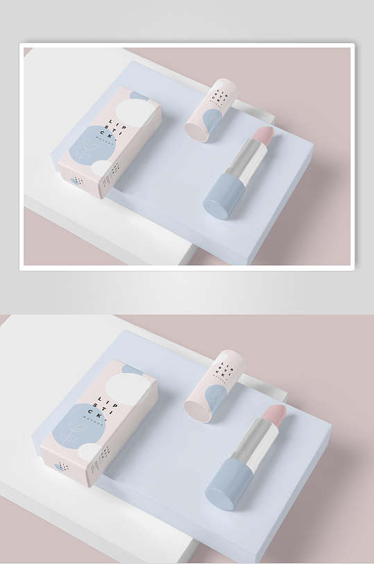 立体方形英文字母粉色唇膏样机