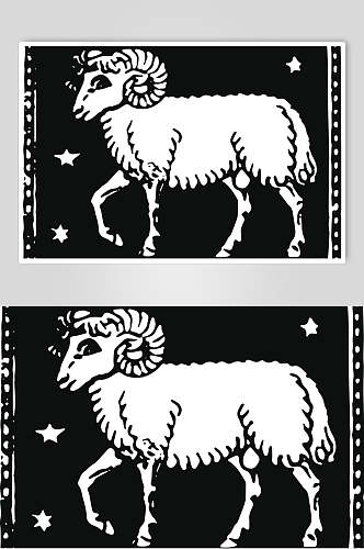 大气羊占星术图案矢量素材
