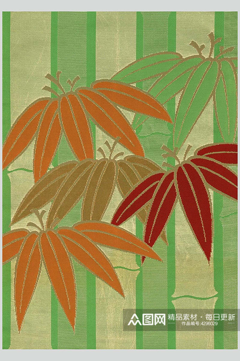 绿色条纹竹子布纹布料图片素材