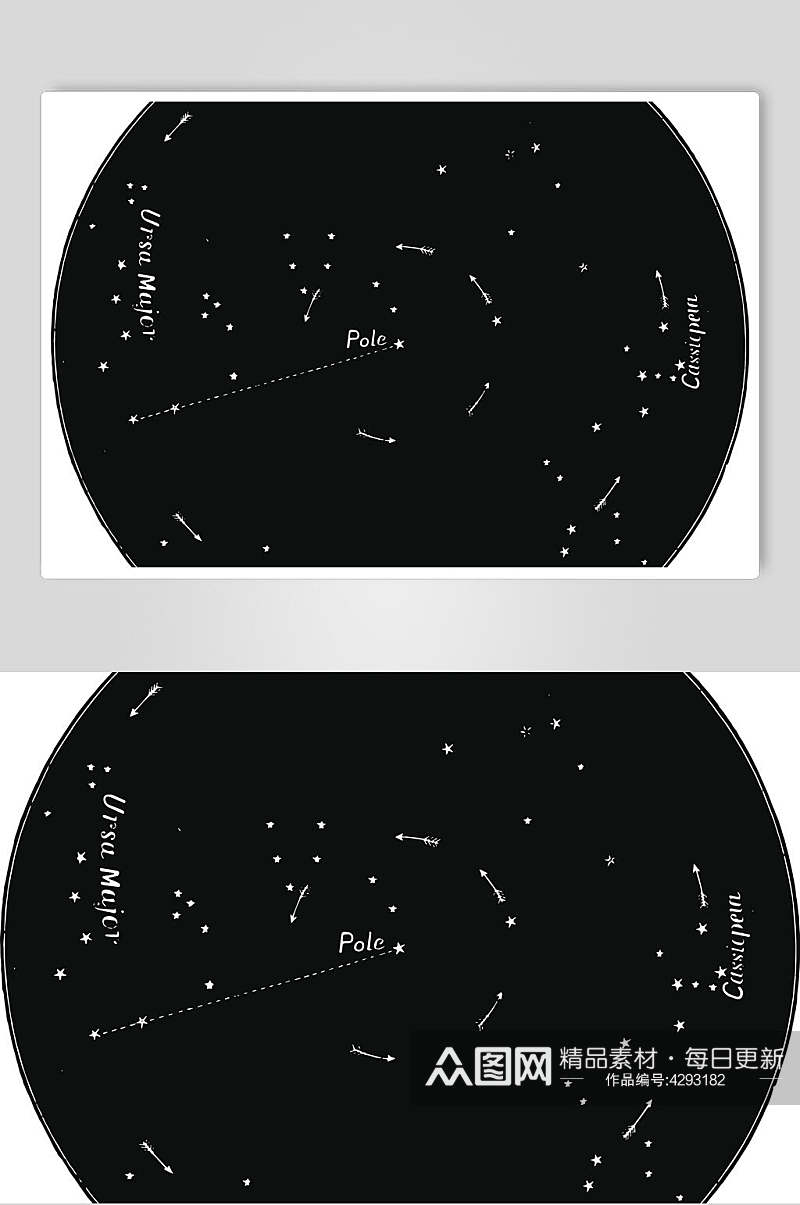 黑白简约清新占星术图案矢量素材素材