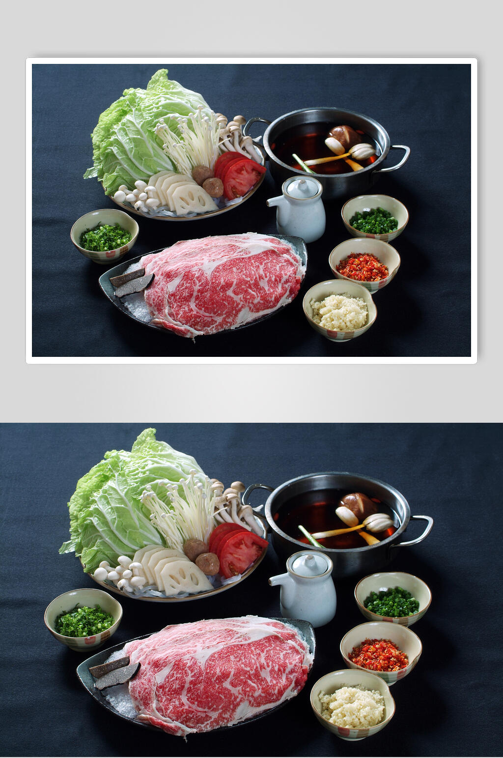 松露火锅黑松露雪花牛肉火锅素材