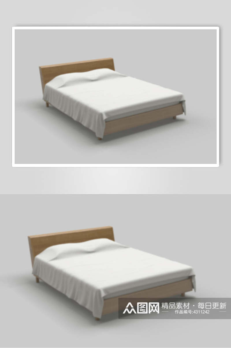 枕头床单阴影床上用品贴图样机素材