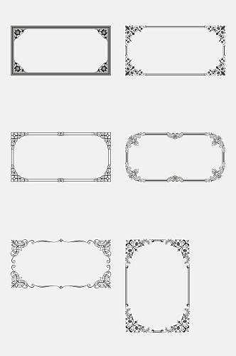 黑色手绘创意清新欧式边框免抠素材