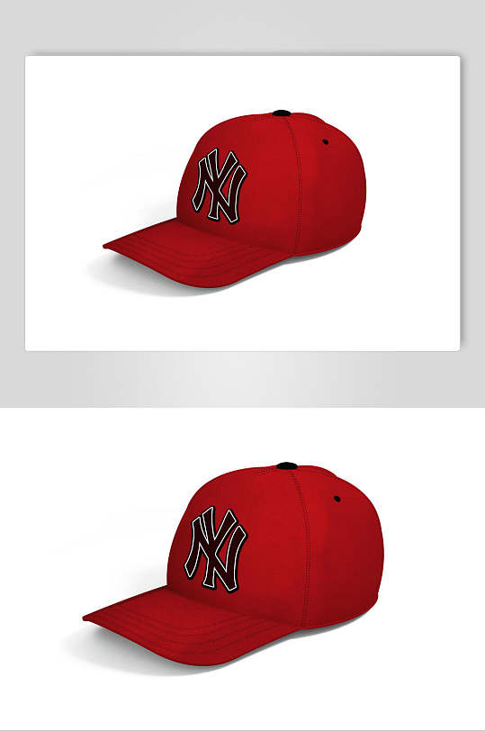 红黑简约图标创意大气棒球帽样机