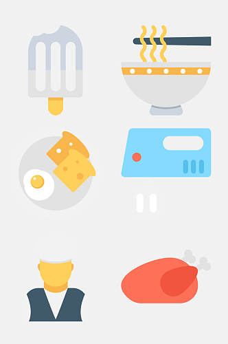 鸡肉食品美食类卡通图案免抠素材