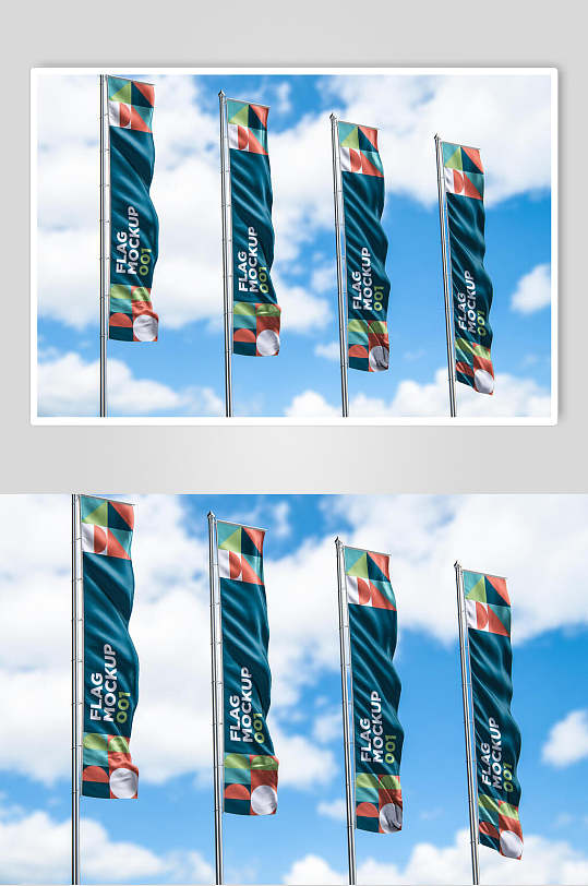 飘扬道旗样机-众图网