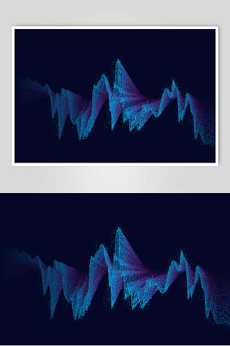 黑蓝简约风科技感曲线粒子矢量素材