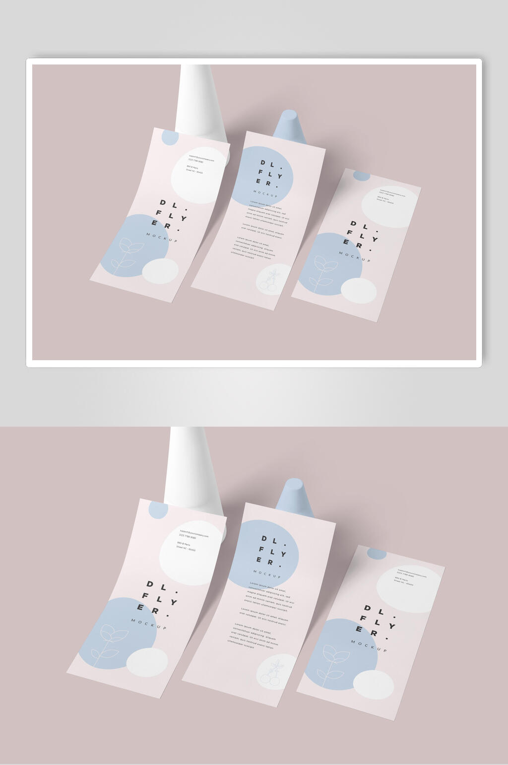 粉红色创意卡片样机素材