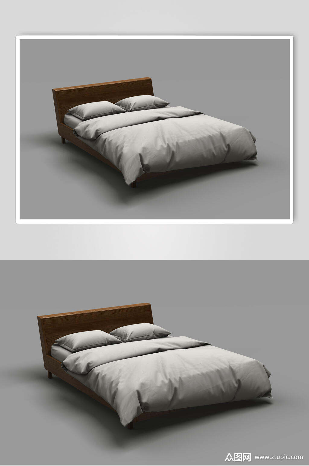 杯子阴影侧面简约床上用品贴图样机素材