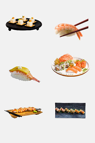 虾尾寿司美食免抠素材