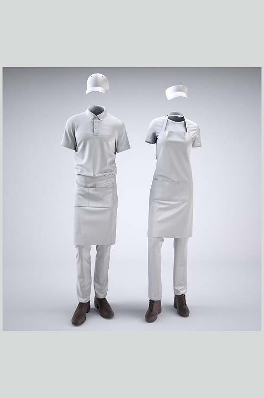 白色工作装正面运动服饰设计样机