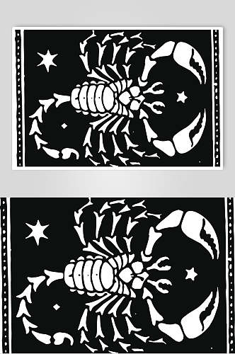简约蝎子占星术图案矢量素材