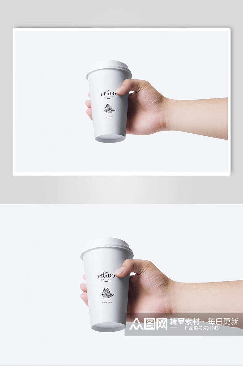 杯子灰色创意奶茶咖啡品牌VI样机素材