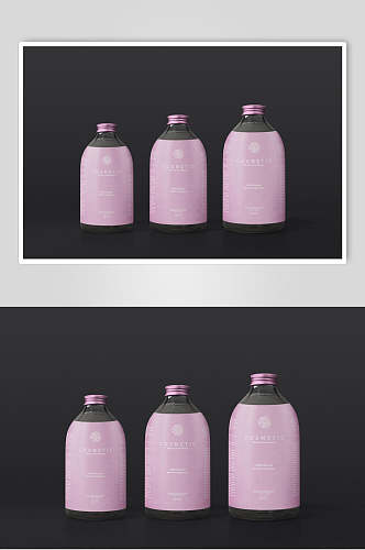 圆形瓶盖粉色文艺产品贴图样机