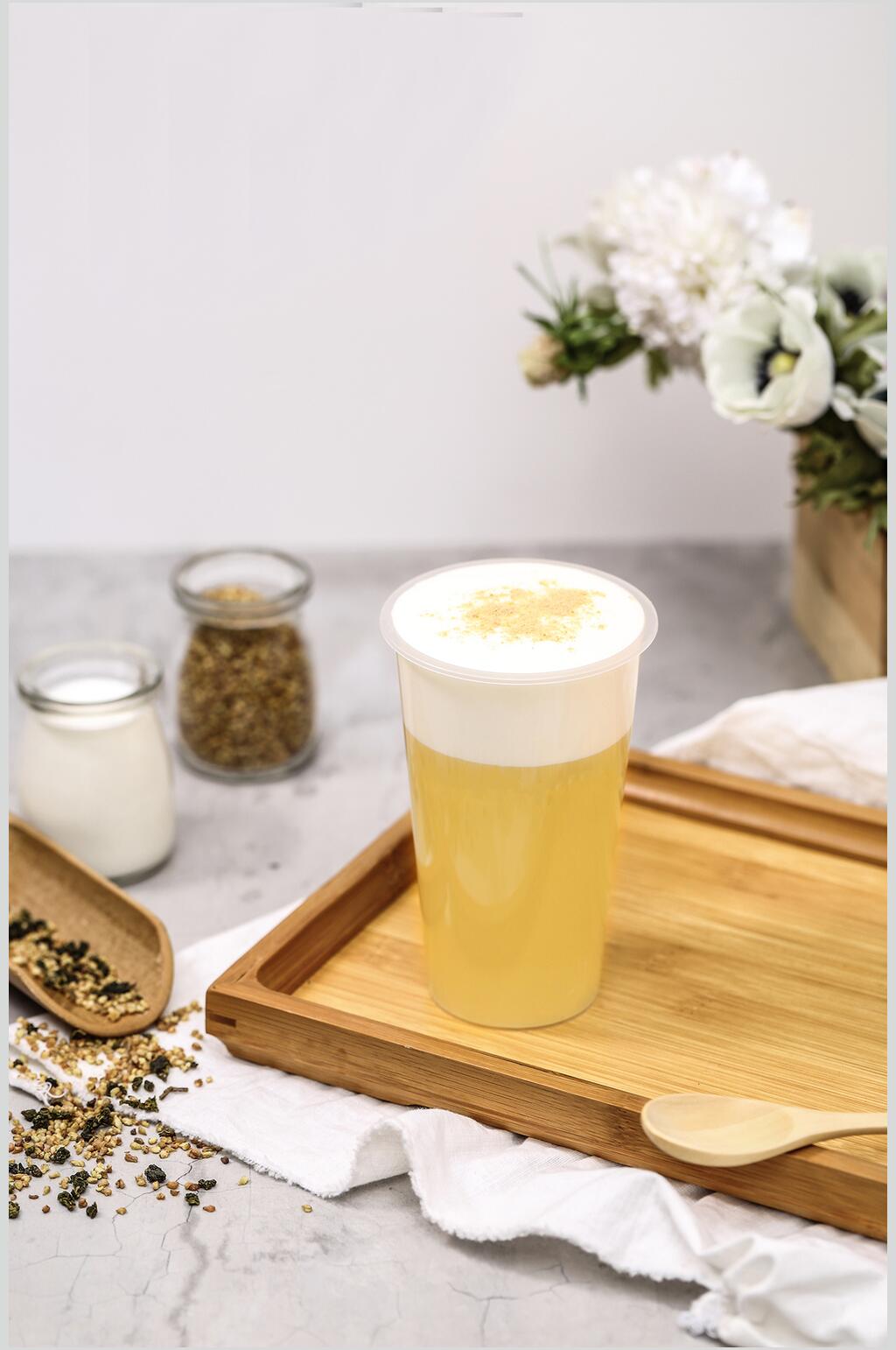 花朵盘子勺子精致果汁奶茶摄影图片素材