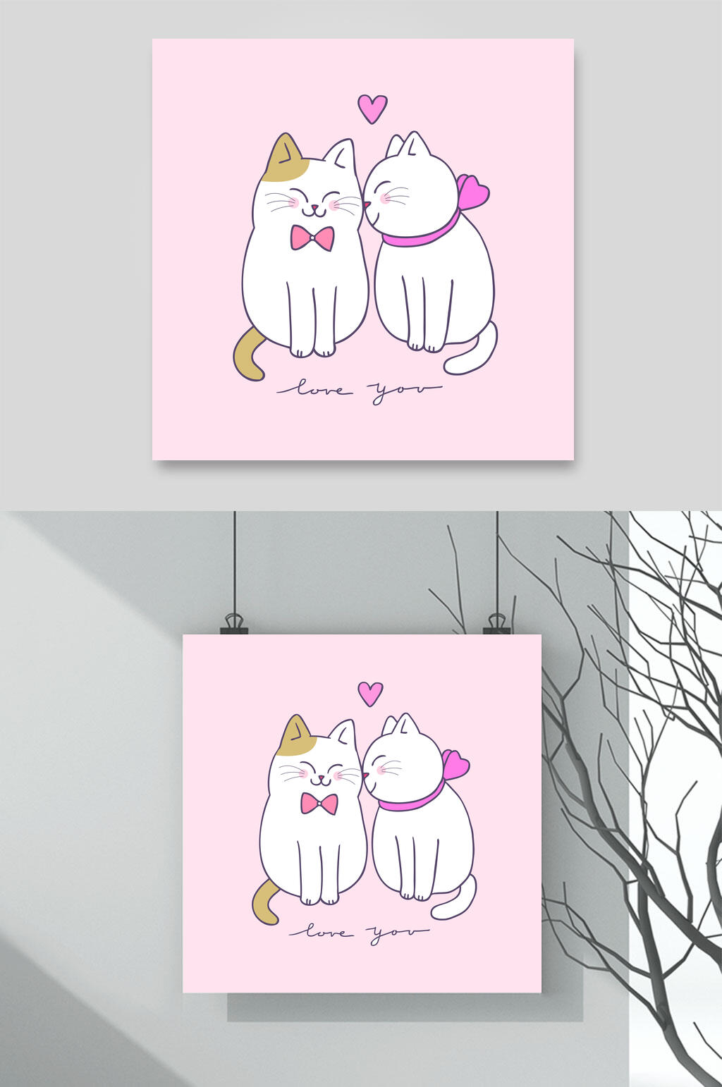 精美卡通猫咪矢量素材素材