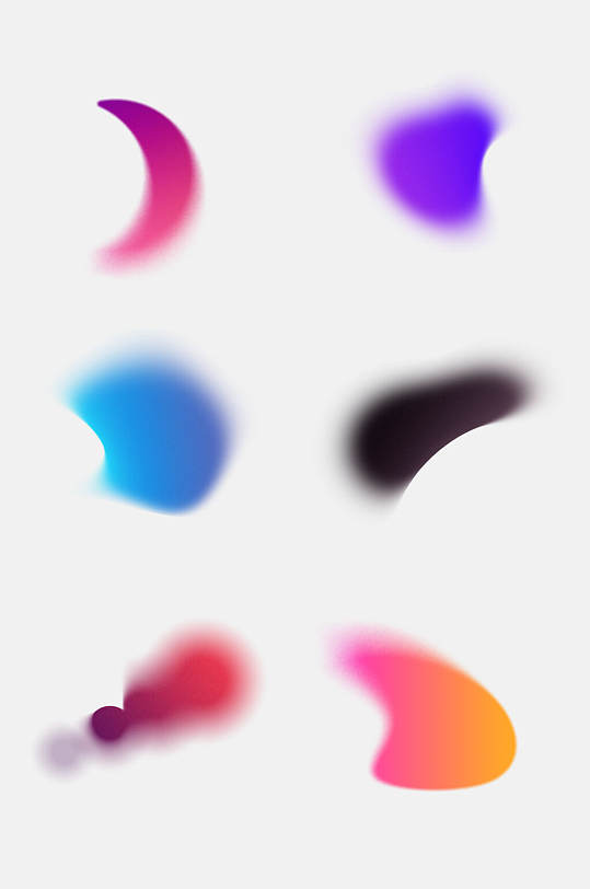 蓝色渐变弥散图形免抠素材