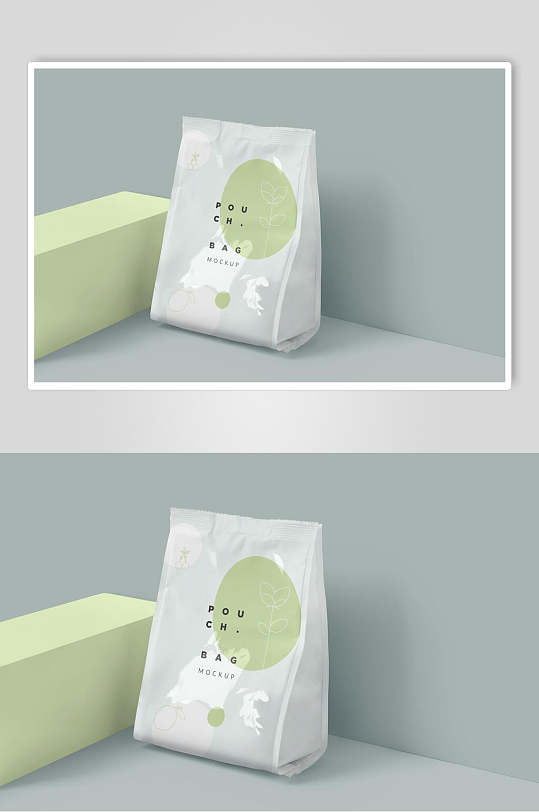 袋子绿色创意高端清新食品袋样机