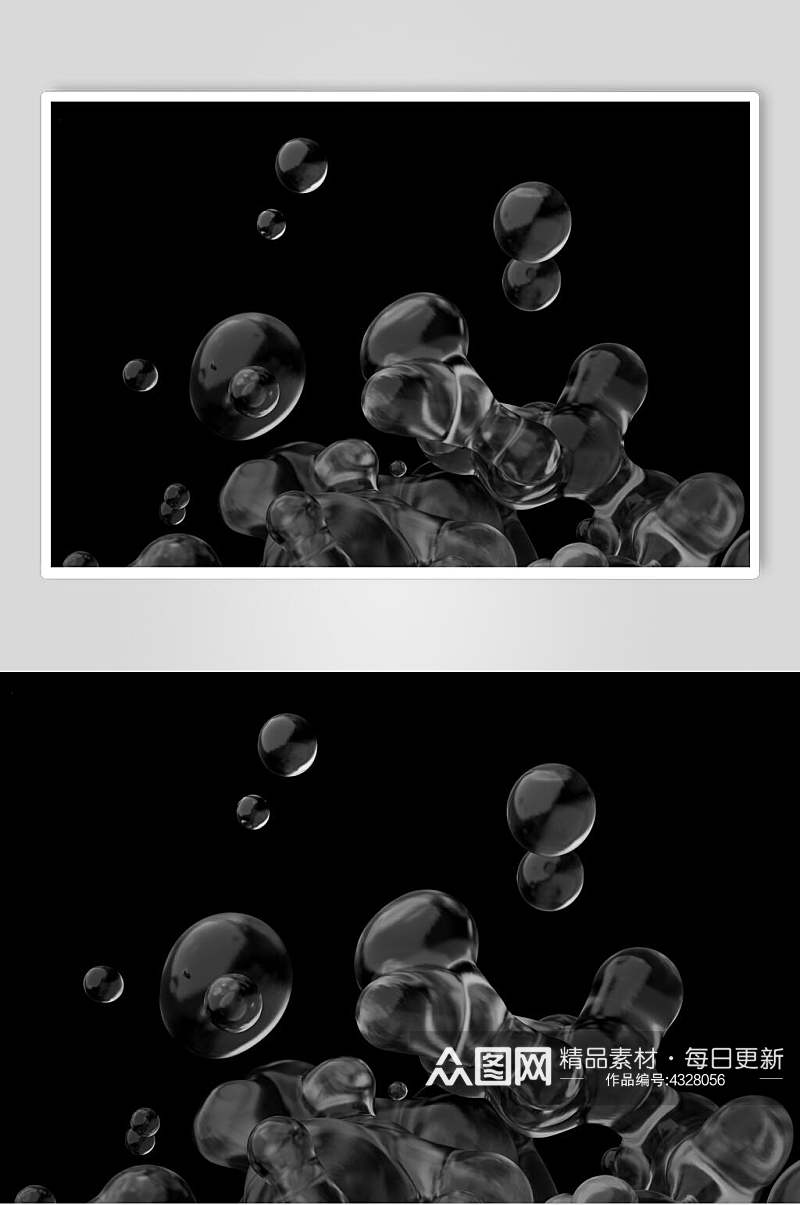 圆形透明创意高端暗黑粒子抽象图片素材