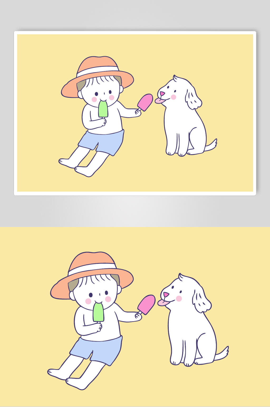 冰棒卡通猫咪矢量素材素材