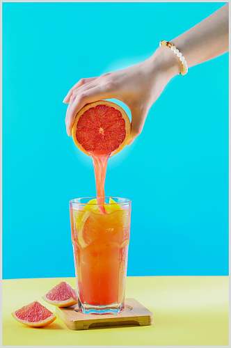 鲜榨橙汁精致果汁奶茶摄影图片