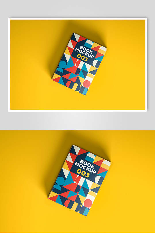 图形黄色背景创意高端书籍封面样机