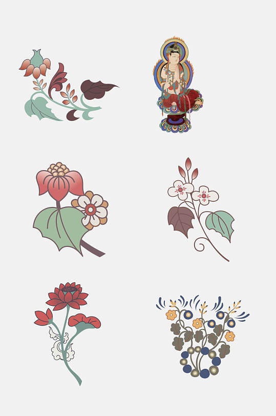 敦煌花免抠图片-敦煌花免抠素材下载-众图网