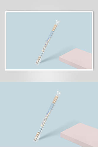 简约蓝粉创意高端一次性筷子样机