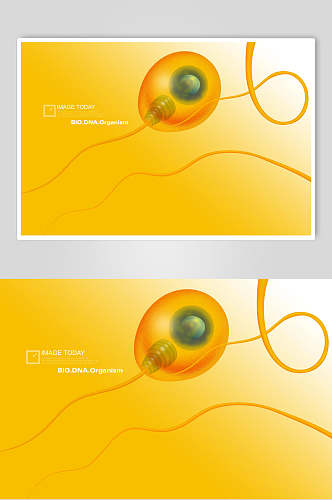 黄色细胞分子素材