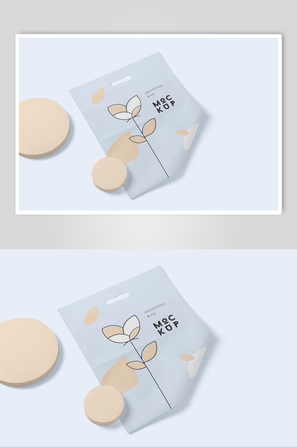 图标英文圆形创意高端纸张塑料袋样机素材