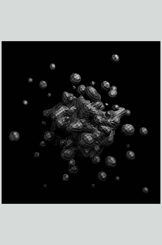 圆形简约创意高端暗黑粒子抽象图片